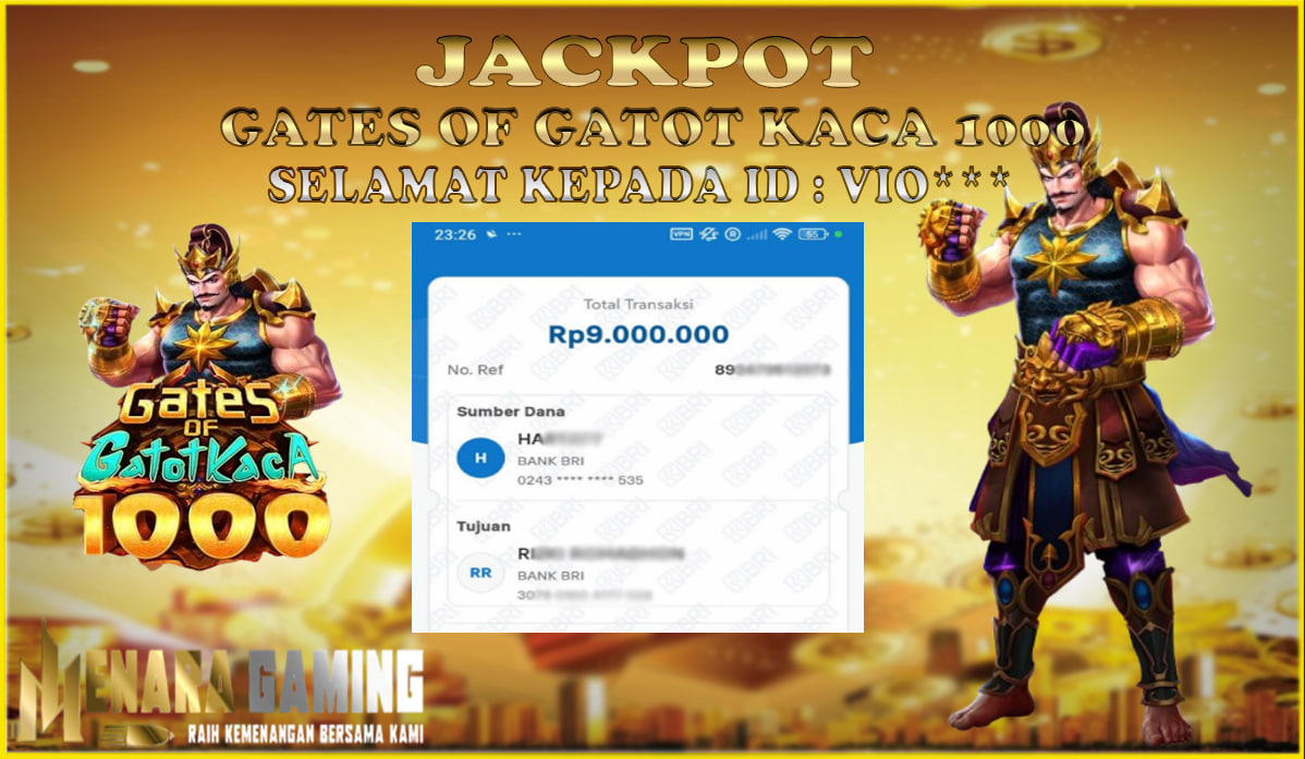 MENARAGAMING JACKPOT PRAGMATIC PLAY GATES OF GATOT KACA 1000 Rp. 9.000.000,- LUNAS