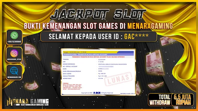 MENARAGAMING JACKPOT SLOT PG SOFT Rp. 5.057.000,- LUNAS