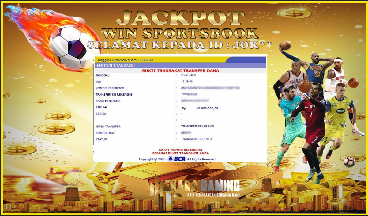MENARAGAMING JACKPOT SPORTSBOOK Rp. 10.000.000,- LUNAS