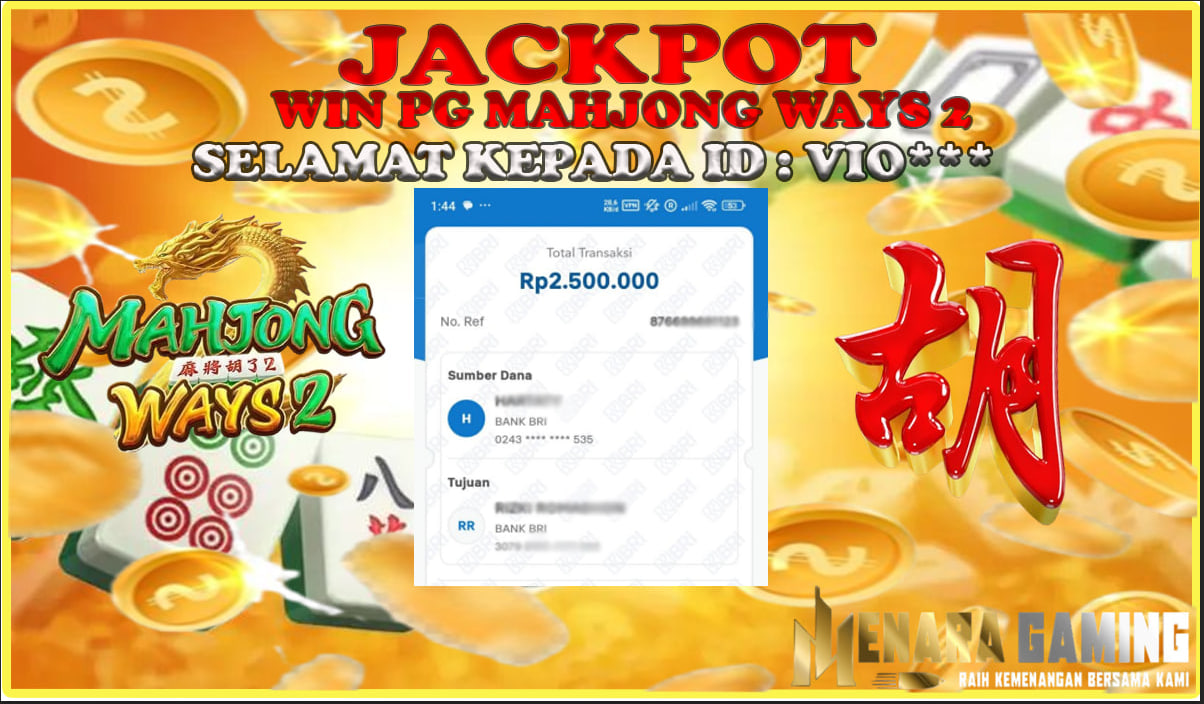 MENARAGAMING JACKPOT PG SOFT MAHJONG WAYS 2 Rp. 2.000.000,- LUNAS