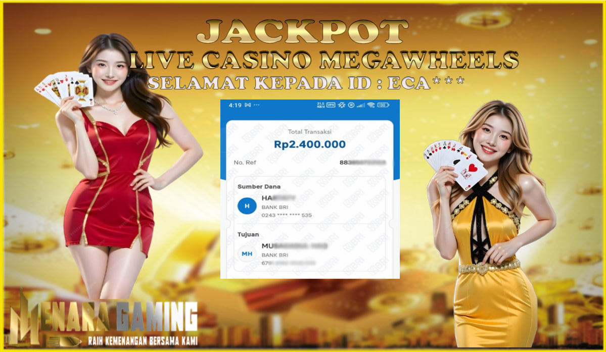MENARAGAMING JACKPOT LIVE CASINO MEGAWHEELS Rp. 2.000.000,- LUNAS
