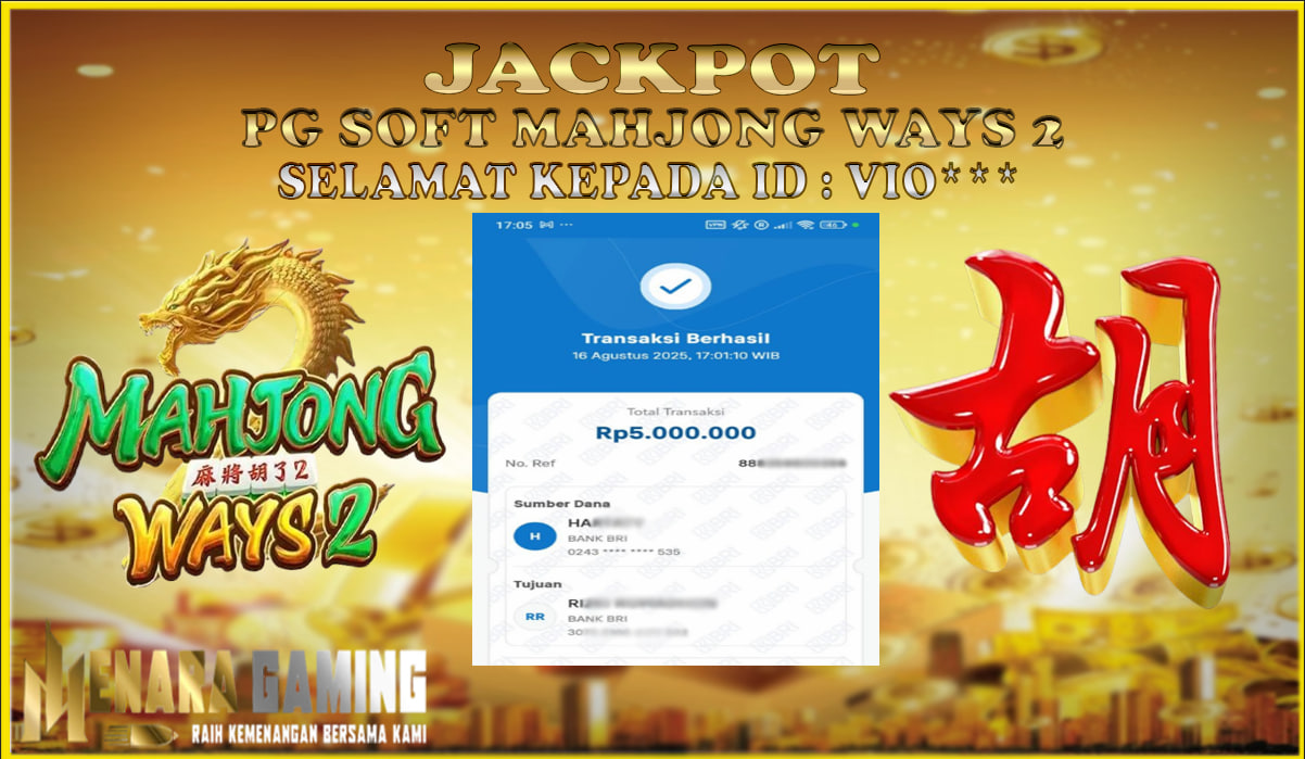 MENARAGAMING JACKPOT PG SOFT MAHJONG WAY 2 Rp. 5.000.000,- LUNAS