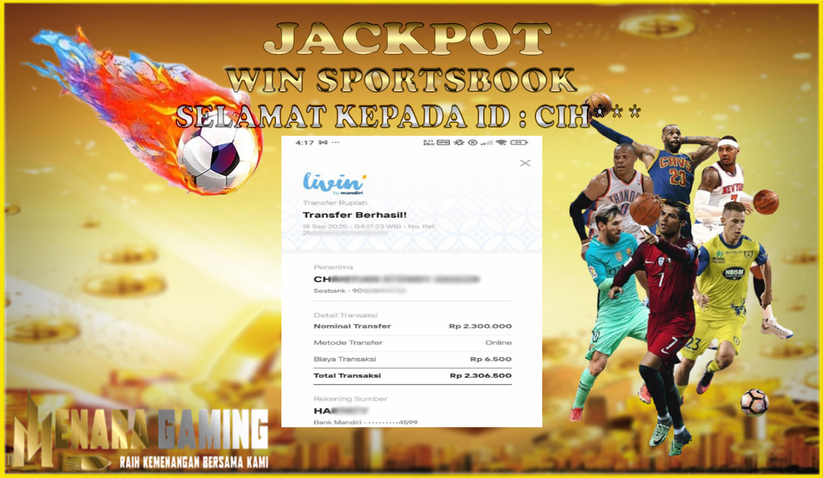 MENARAGAMING JACKPOT SPORTSBOOK Rp. 2.000.000,- LUNAS
