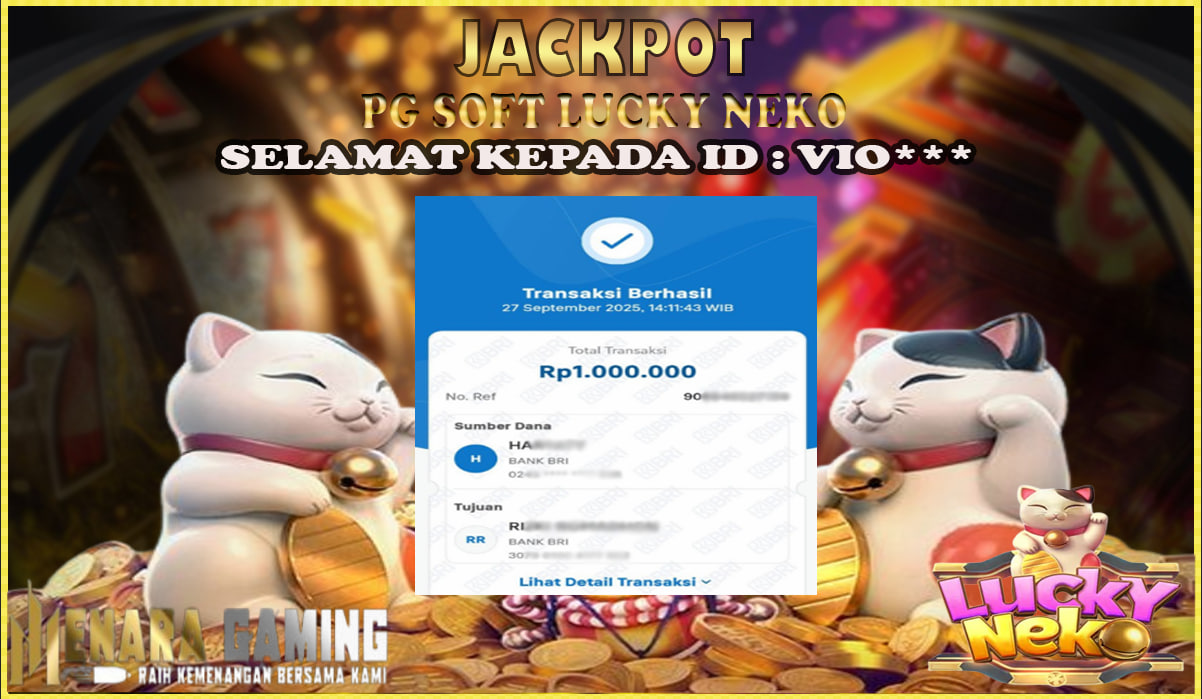 MENARAGAMING JACKPOT PG SOFT LUCKY NEKO Rp. 1.000.000,- LUNAS