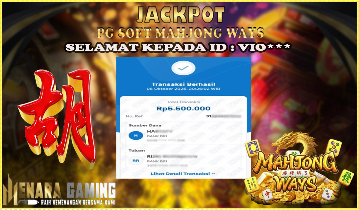 MENARAGAMING JACKPOT PG SOFT MAHJONG WAYS Rp. 5.000.000,- LUNAS