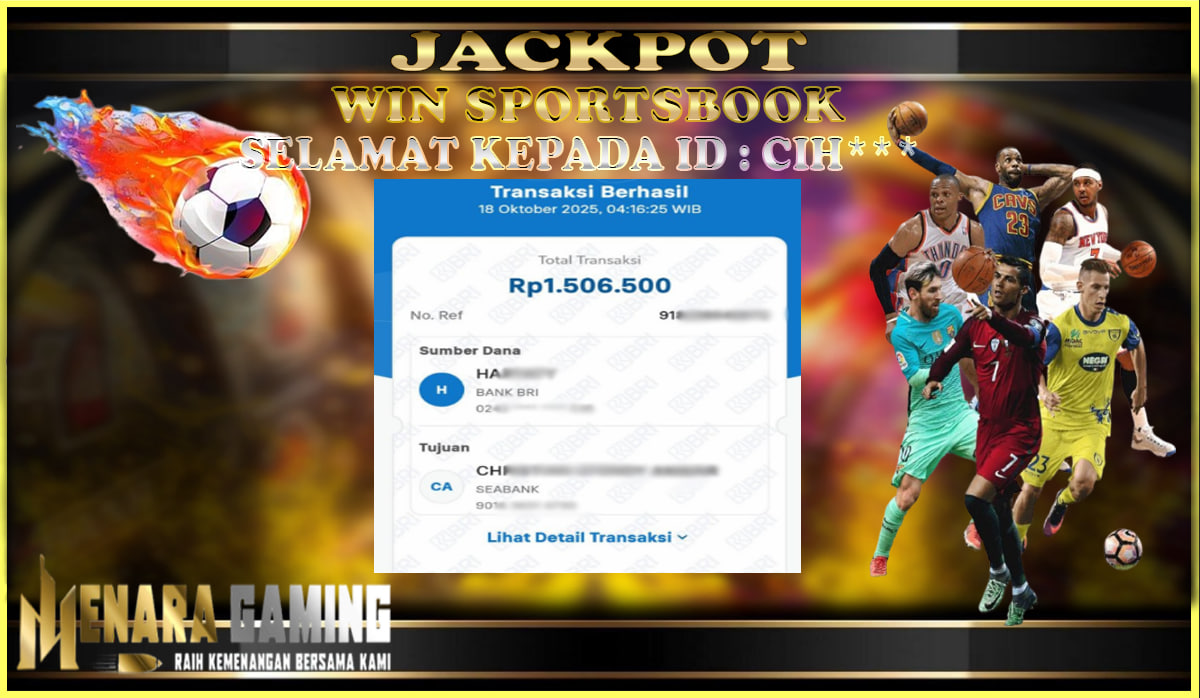 MENARAGAMING JACKPOT SPORTSBOOK Rp. 1.000.000,- LUNAS