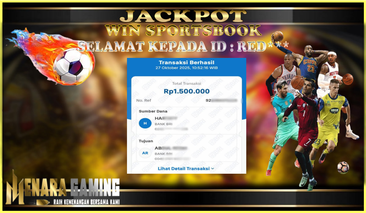 MENARAGAMING JACKPOT SPORTSBOOK Rp. 1.000.000,- LUNAS