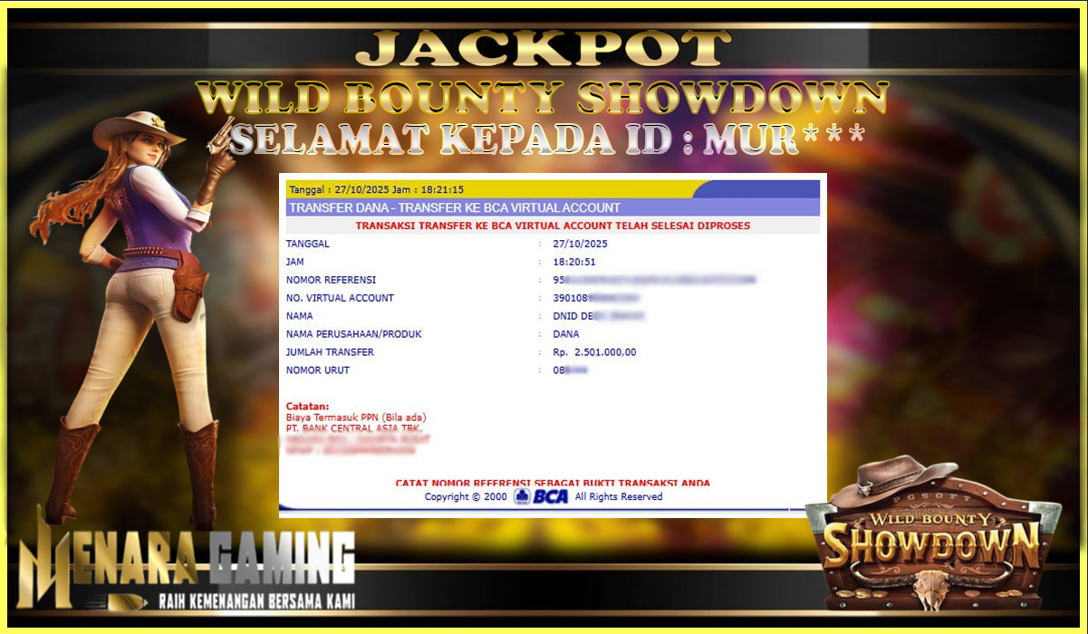 MENARAGAMING JACKPOT PG SOFT WILD BOUNTY SHOWDOWN Rp. 2.000.000,- LUNAS