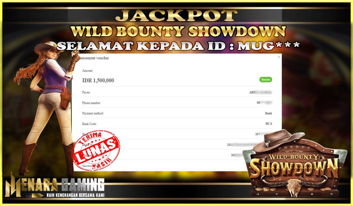 MENARAGAMING JACKPOT PG SOFT WILD BOUNTY SHOWDOWN Rp. 1.000.000,- LUNAS