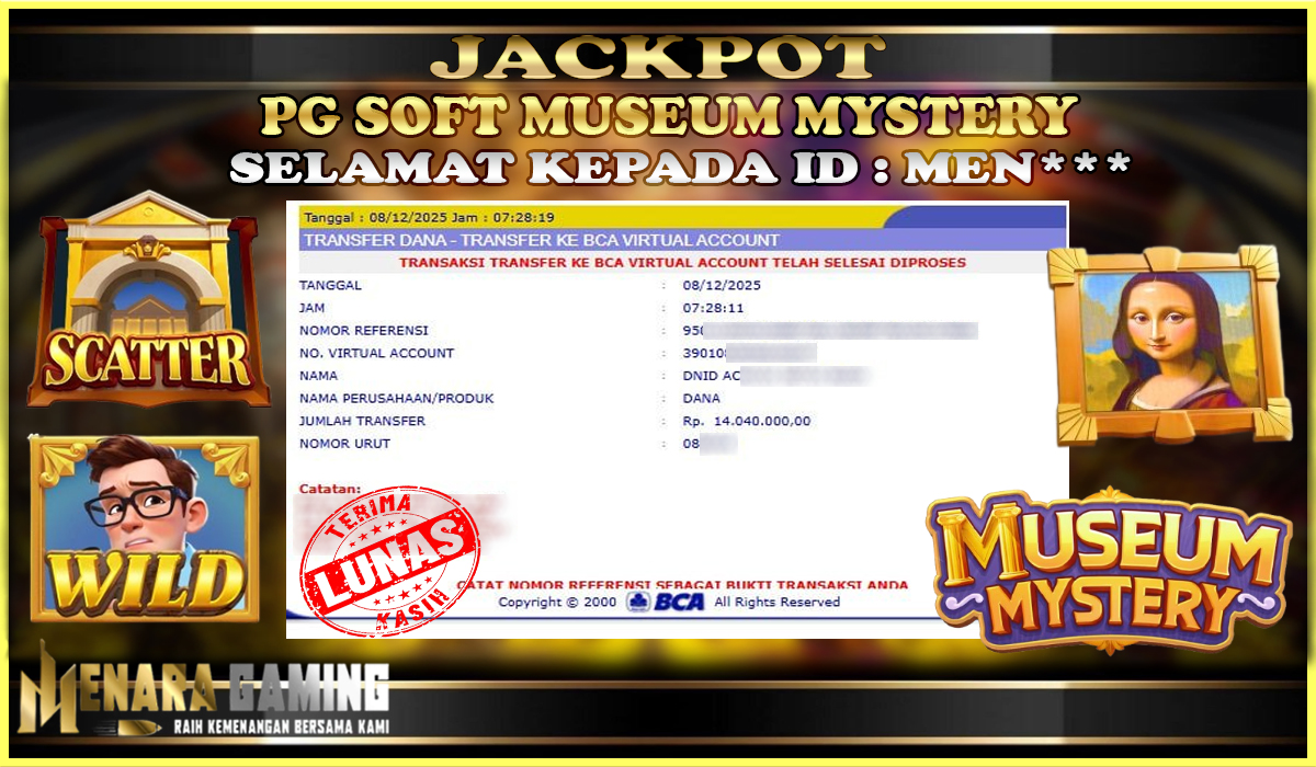 MENARAGAMING JACKPOT PG SOFT MAHJONG WAYS Rp. 14.000.000,- LUNAS